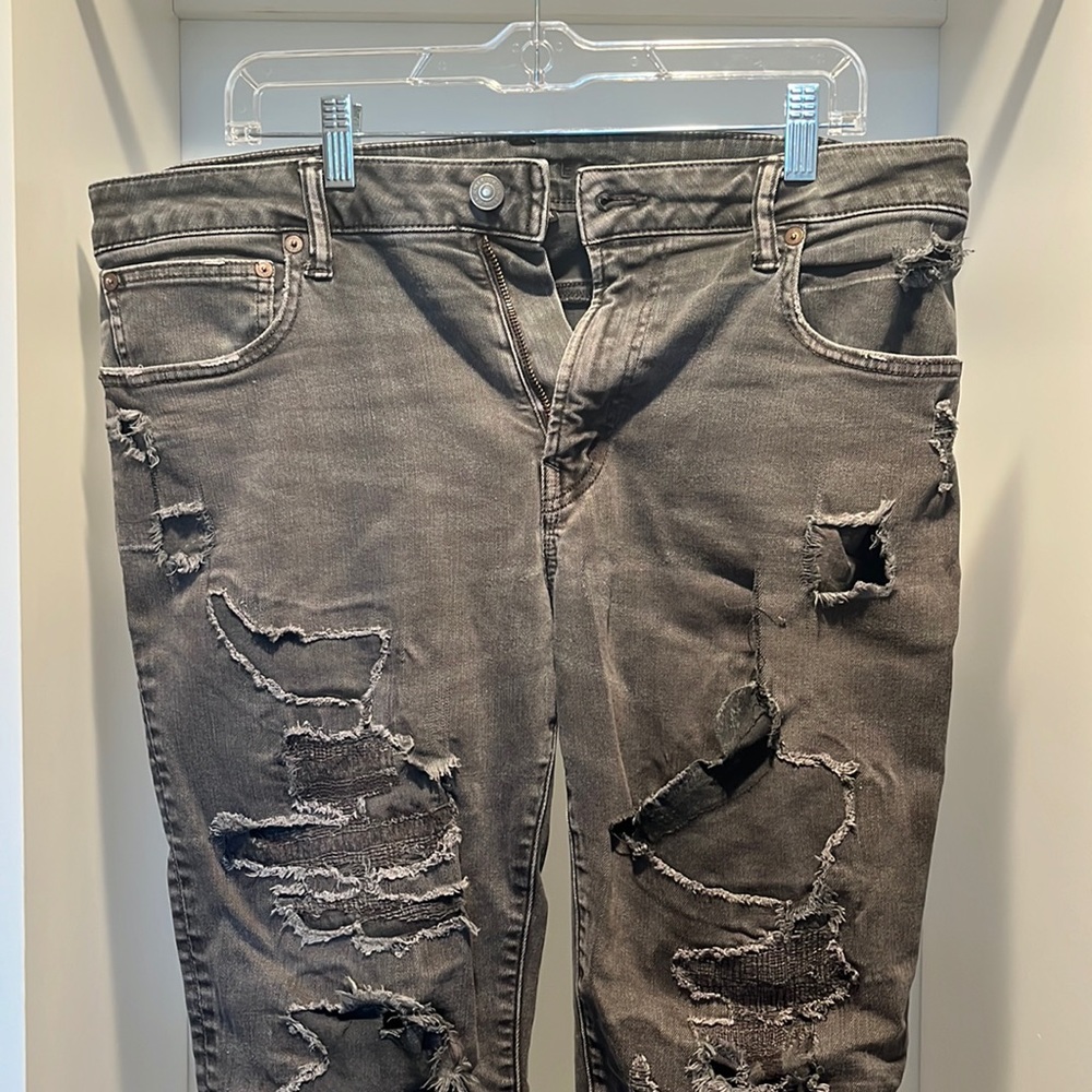 Black Ripped American Eagle Jeans